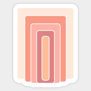 Peach Fuzz Art Deco arches Sticker